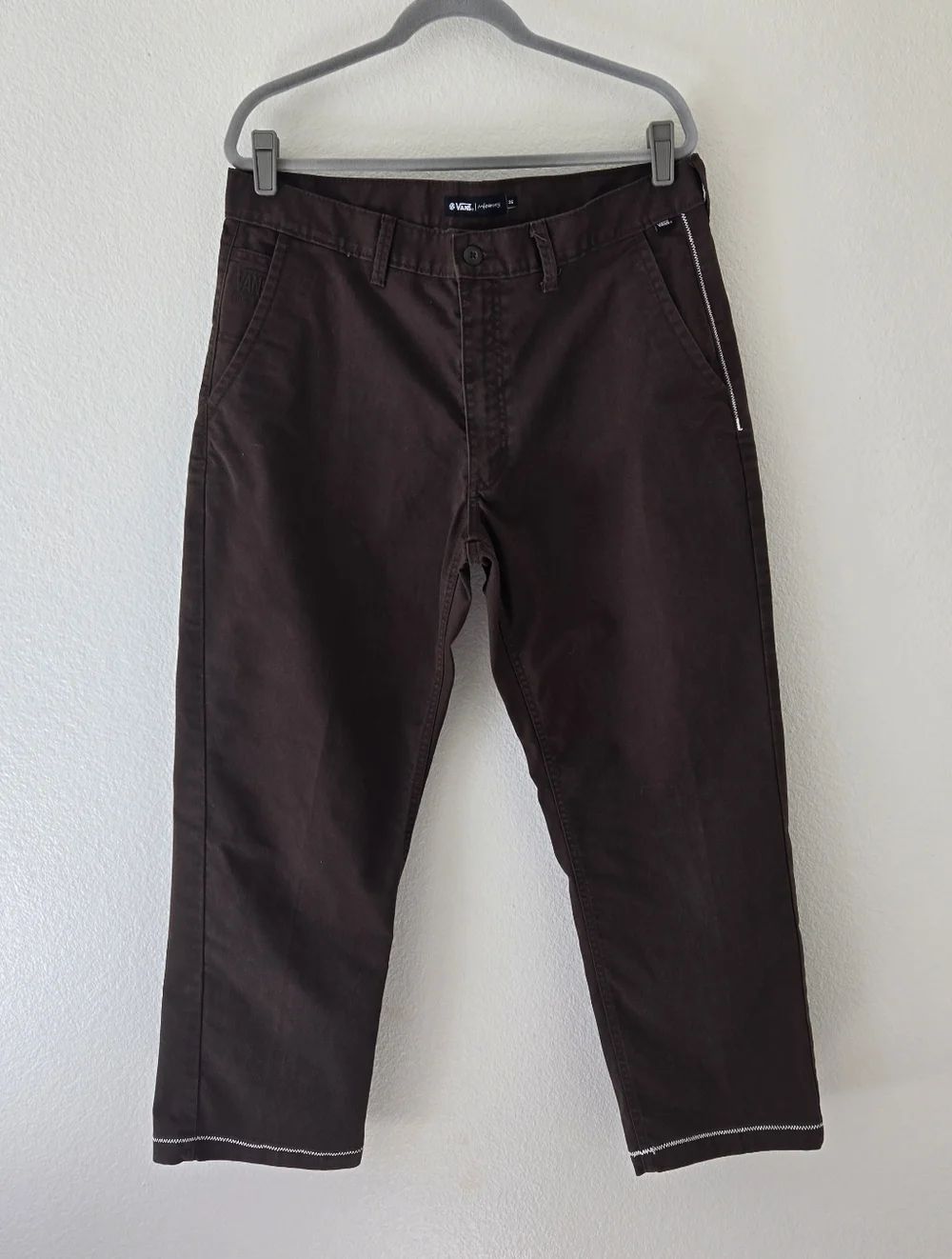 Vans Mikey February Authentic Relaxed Fit Cropped Chino Pants Mens Size 36 Brown